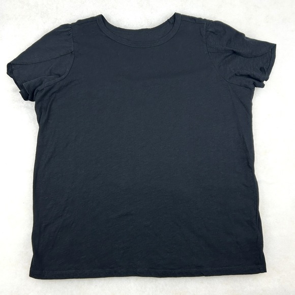 Torrid T-Shirt Womens 1X Tulip Sleeve Black Slub Jersey Cotton Crew Neck Tee - Picture 8 of 15